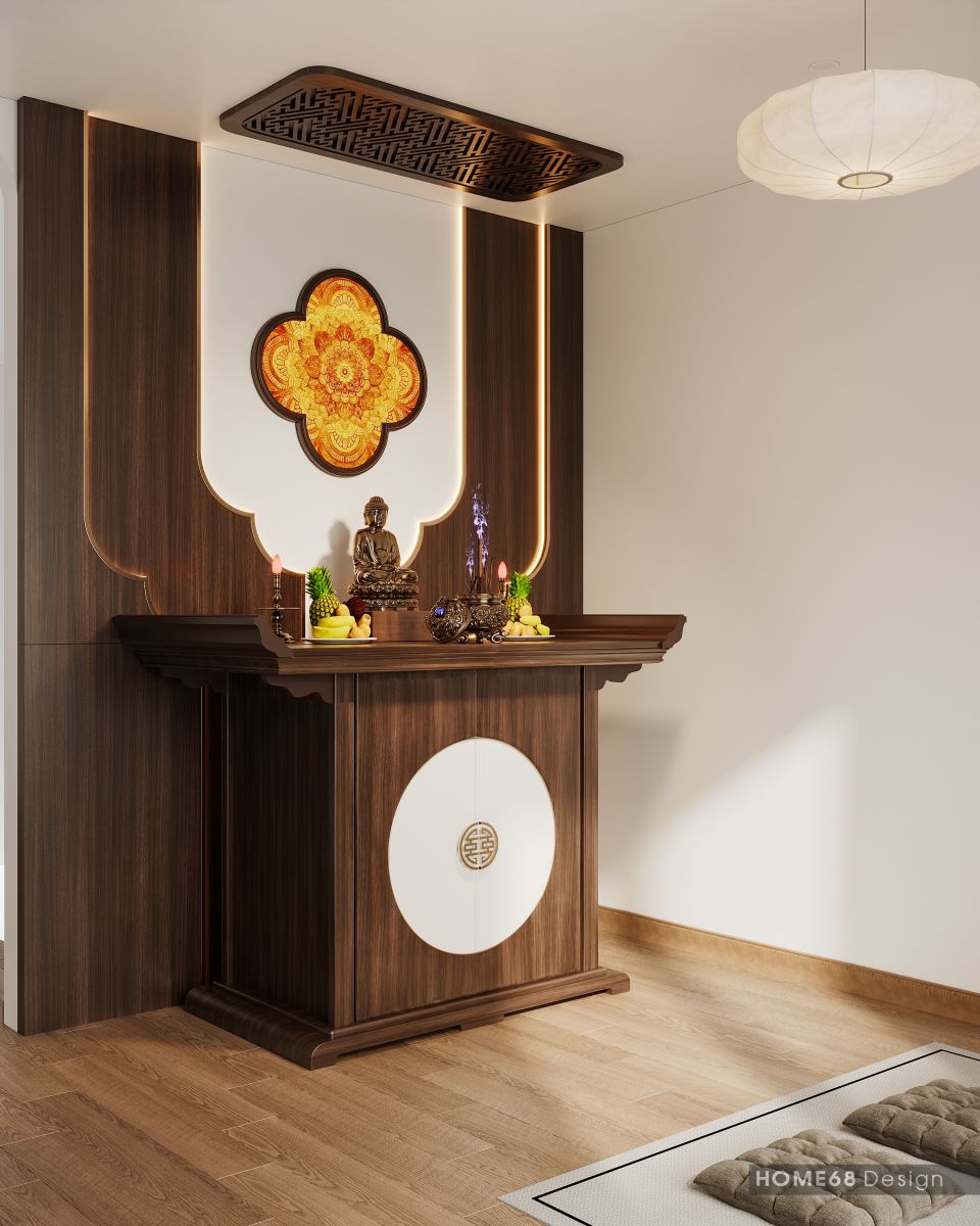 Thiết kế nội thất phòng thờ hiện đại, ấm cúng- HOME68