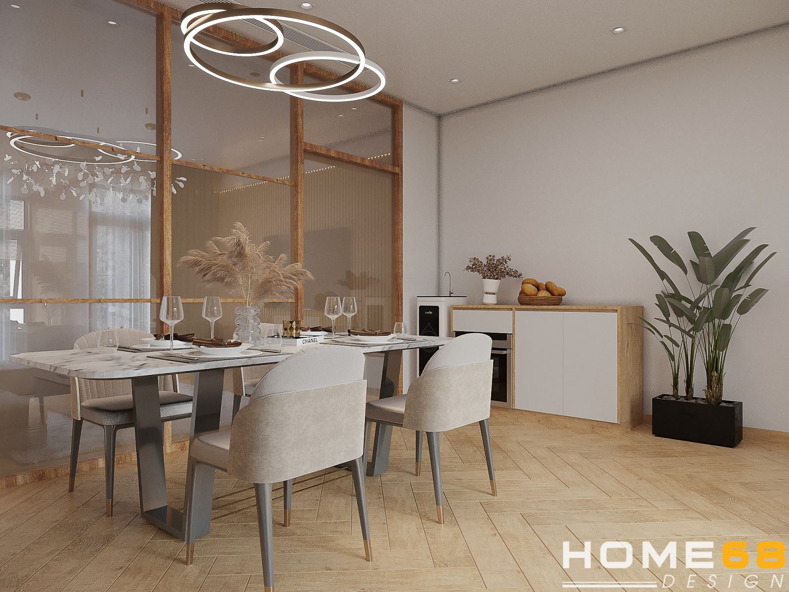 Mẫu thiết kế nội thất phòng bếp hiện đại, thanh lịch - HOME68