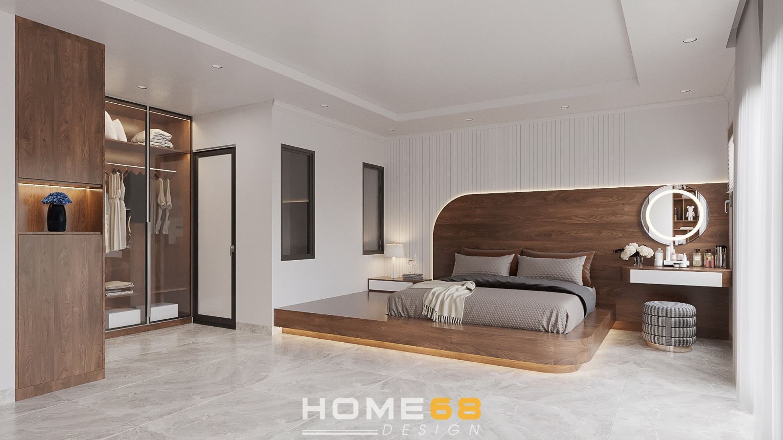 HOME68 thiết kế nội thất phòng ngủ master hiện đại, ấn tượng