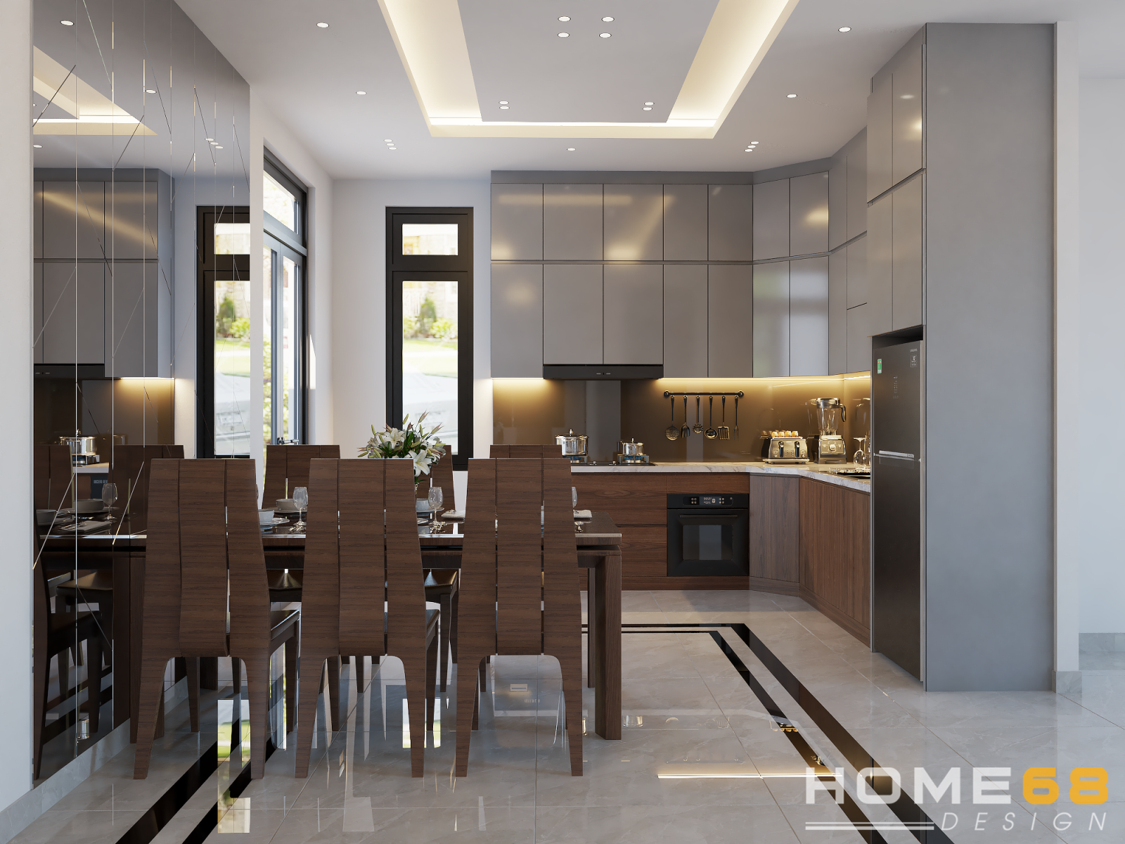 HOME68 thiết kế nội thất bếp hiện đại, sang trọng