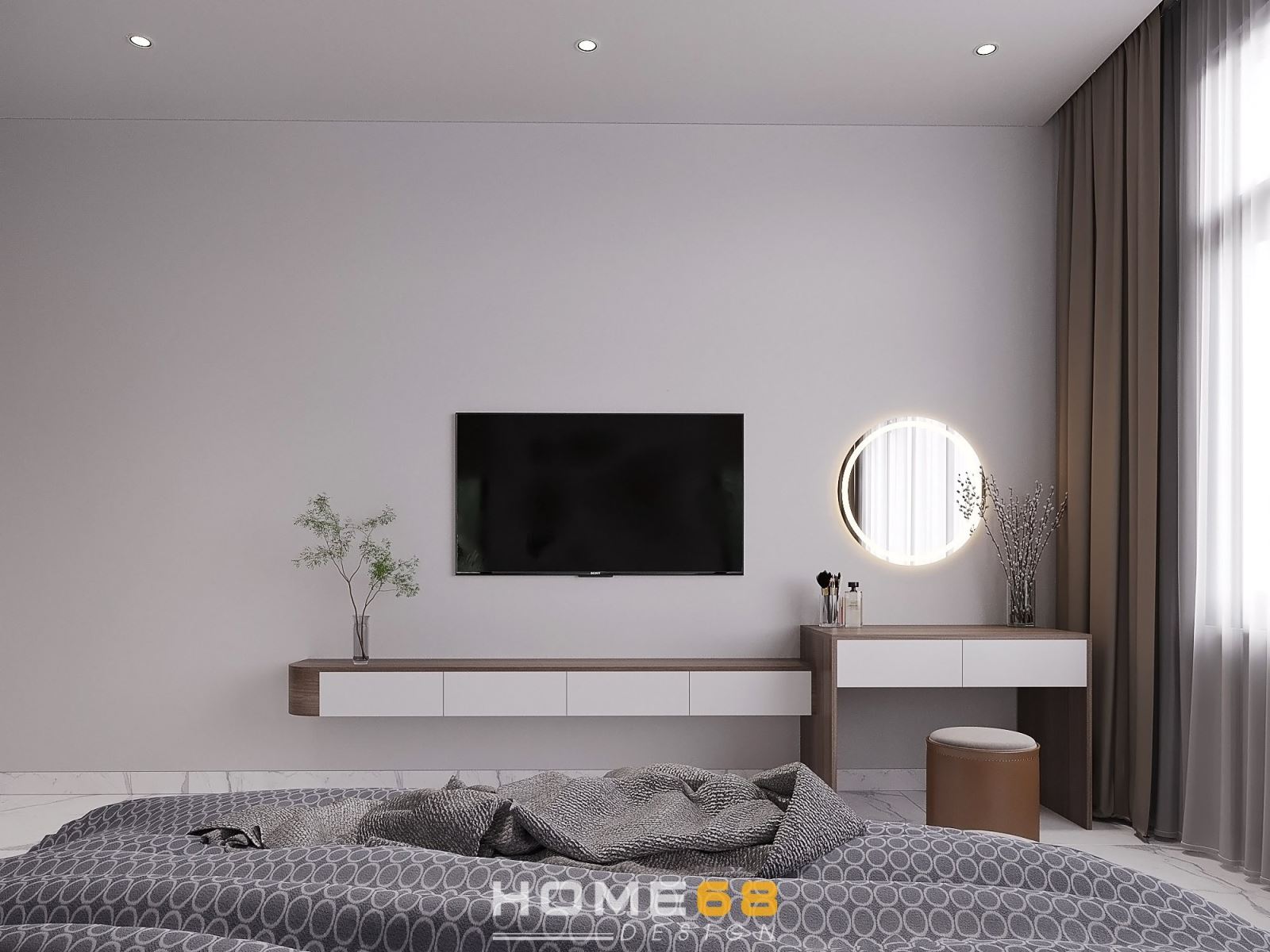 Dự án thiết kế nội thất phòng ngủ hiện đại, đơn giản - HOME68