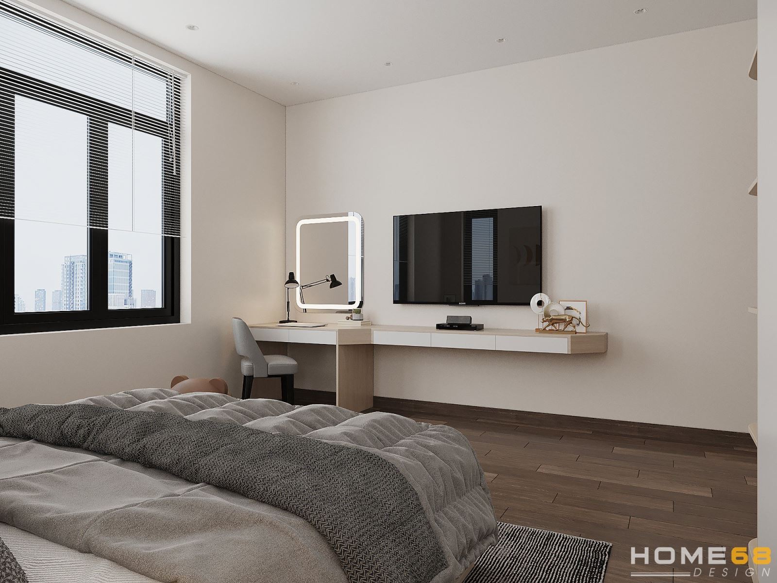 Dự án thiết kế nội thất phòng ngủ con trai hiện đại, tiện nghi - HOME68