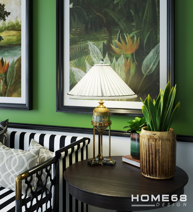 Đèn đọc sách mang đậm phong cách Indochine, giúp hòa hợp với không gian phòng khách- HOME68