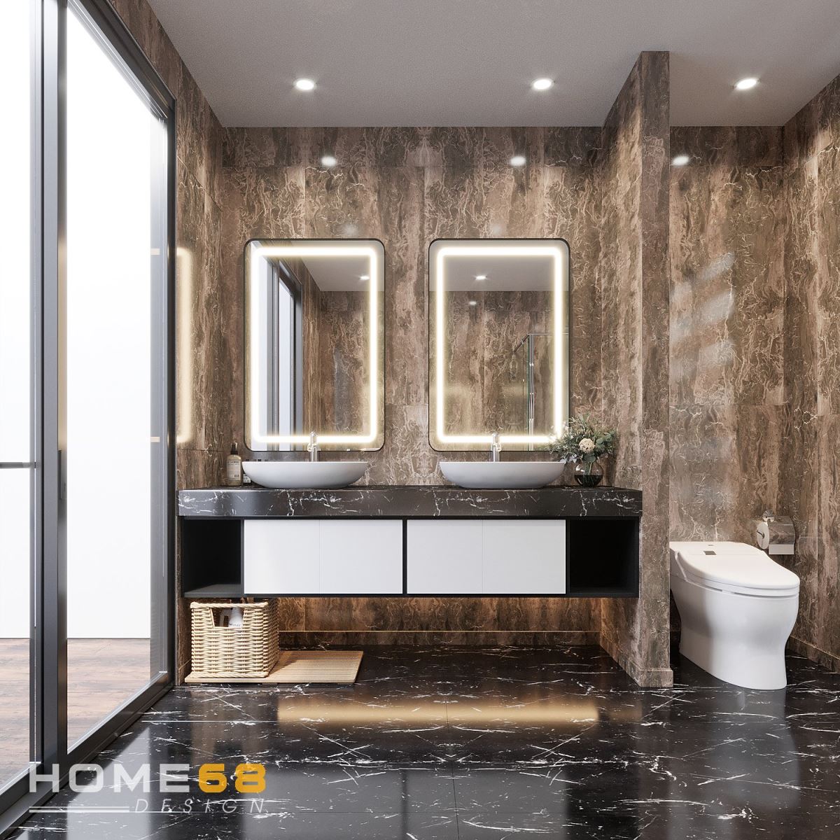 Thiết kế nội thất nhà vệ sinh hiện đại, tiện nghi- HOME68