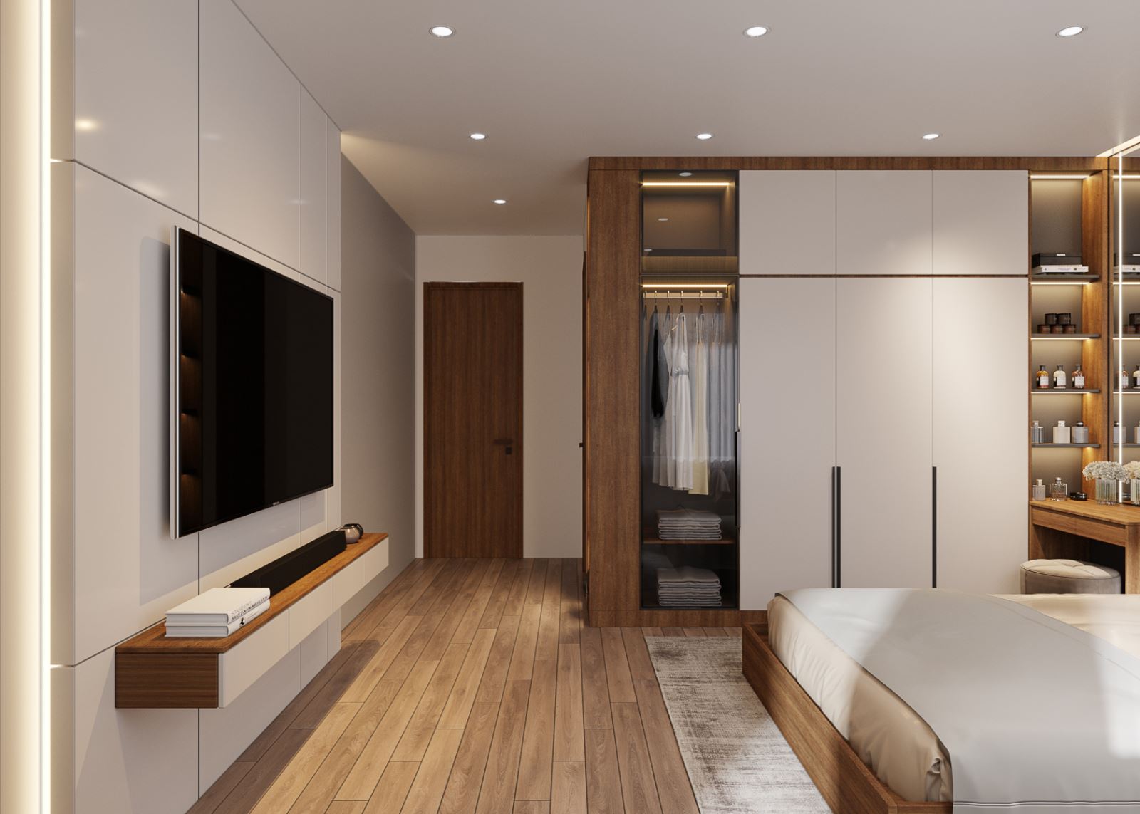 Dự án thiết kế nội thất phòng ngủ master hiện đại, tinh tế- HOME68