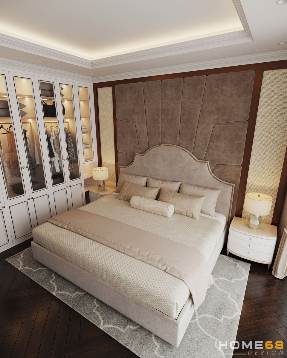HOME68 thiết kế nội thất phòng ngủ master đẹp, tinh tế Hải Phòng