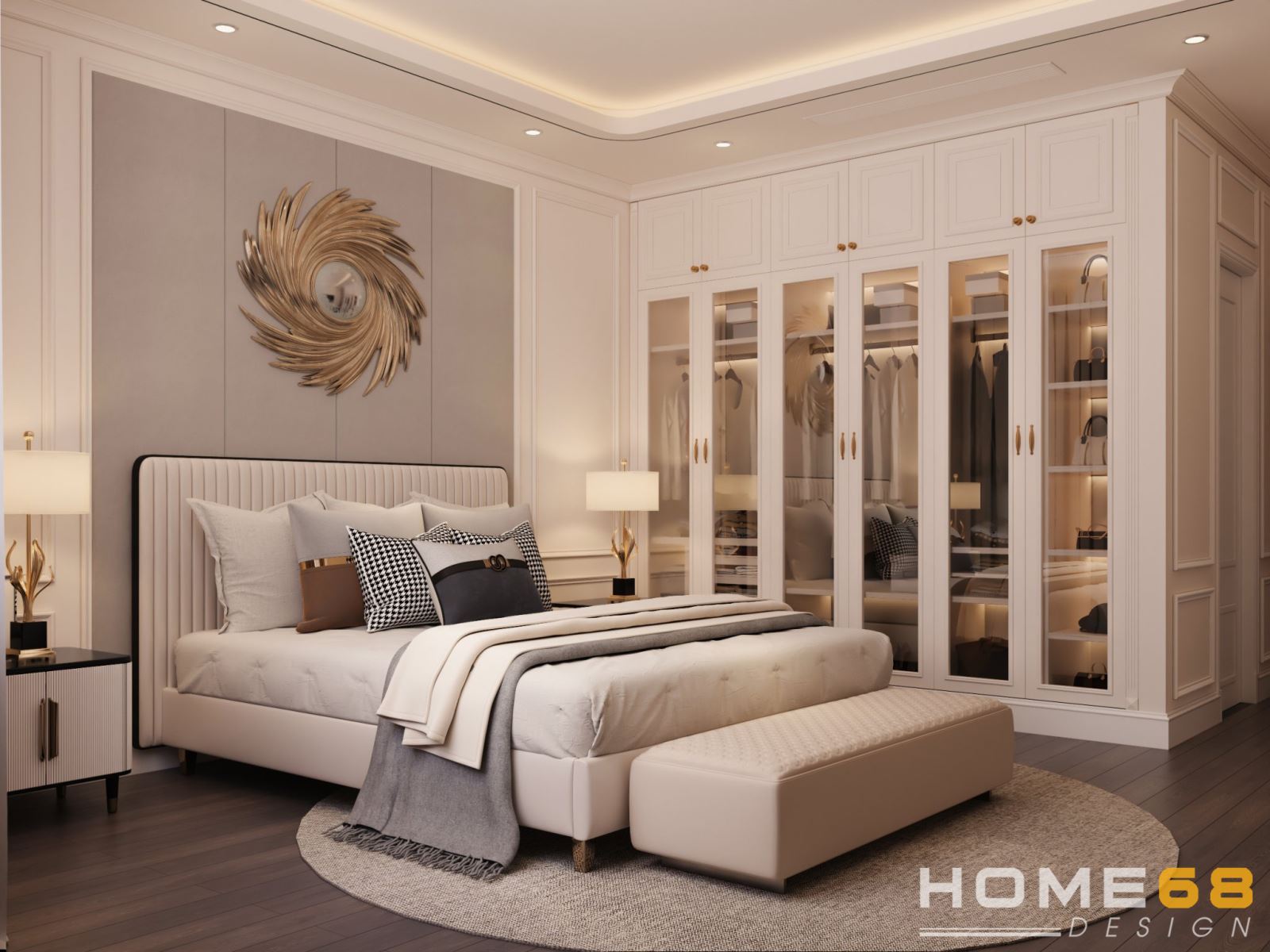 HOME68 thiết kế nội thất phòng ngủ tân cổ điển đẹp, đẳng cấp Hải Phòng