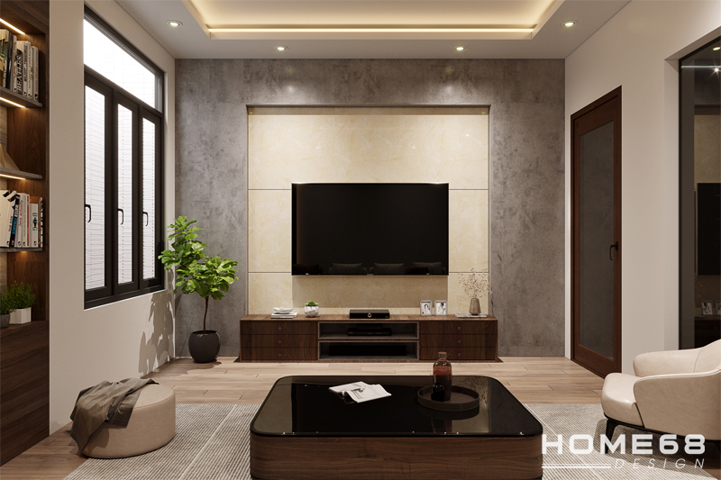 Thiết kế nội thất phòng khách hiện đại đầy tinh tế, cuốn hút- HOME68