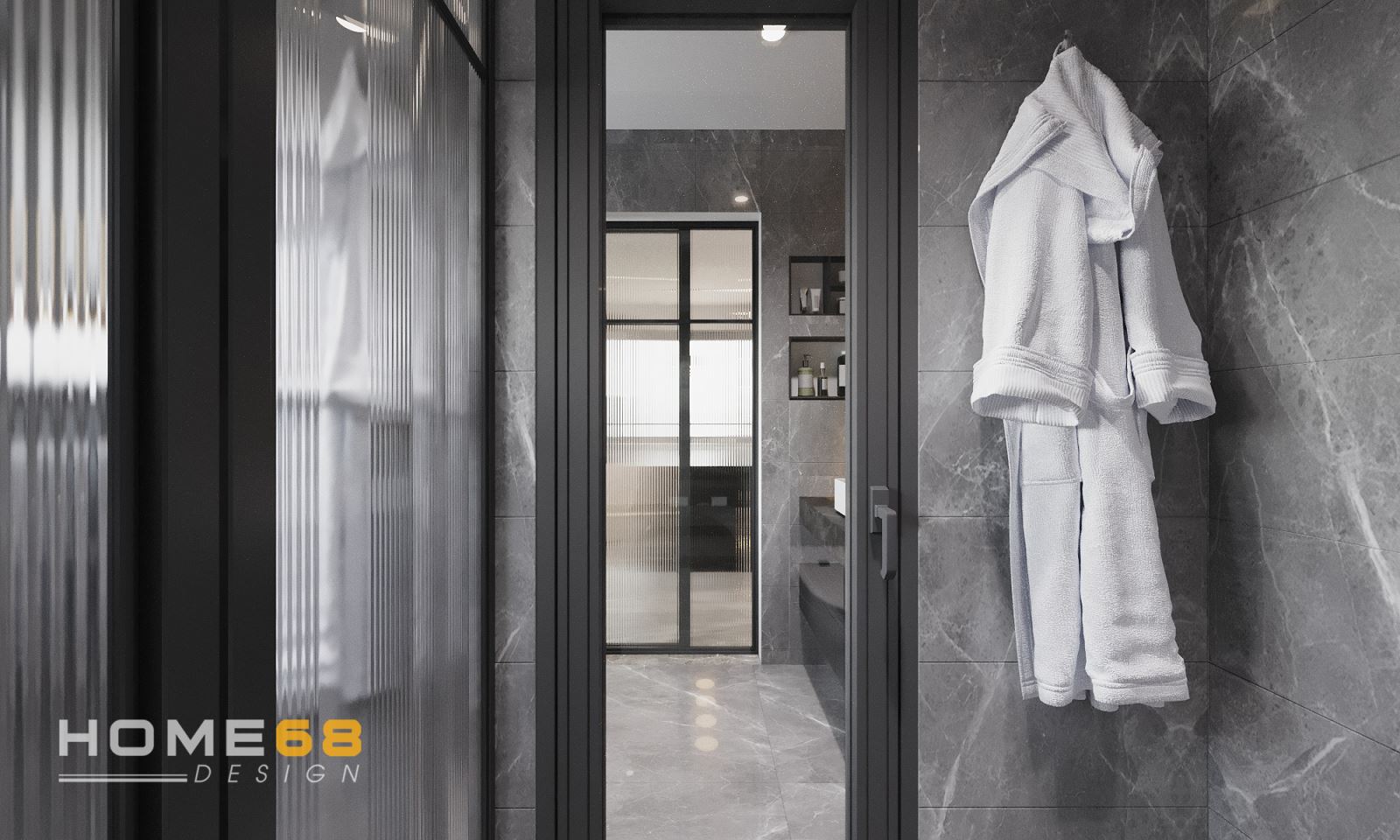 Thiết kế nội thất nhà vệ sinh phòng khách hiện đại, tinh tế- HOME68