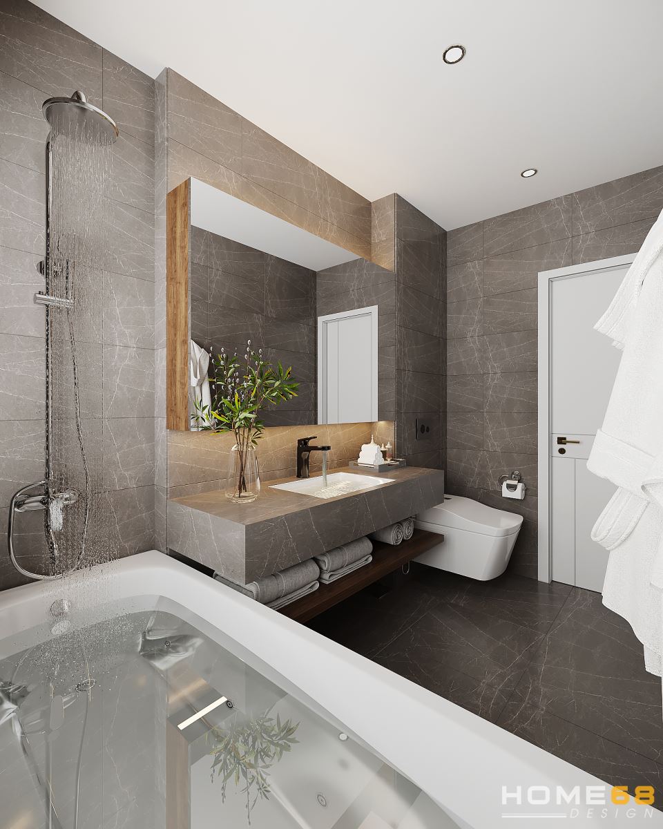 Dự án thiết kế nội thất phòng tắm hiện đại, đầy đủ công năng tại Hải Phòng