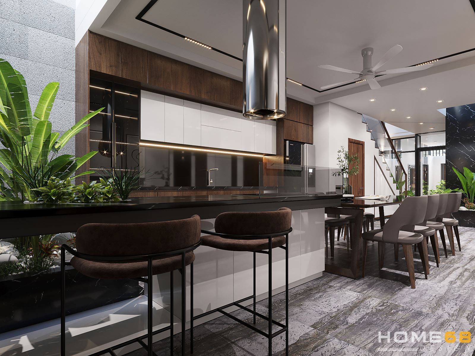Thiết kế nội thất phòng bếp hiện đại, ấm cúng- HOME68