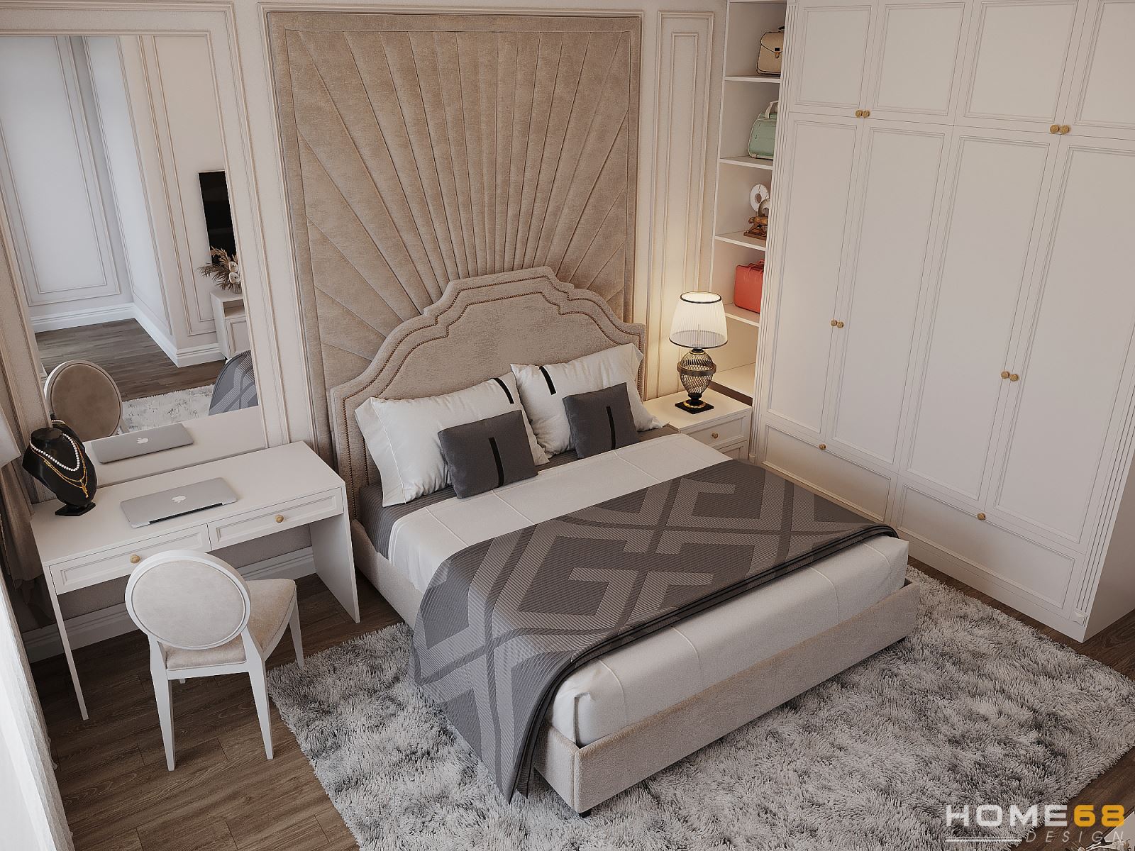 Phòng ngủ master đẹp, hiện đại- Thiết kế bởi HOME68