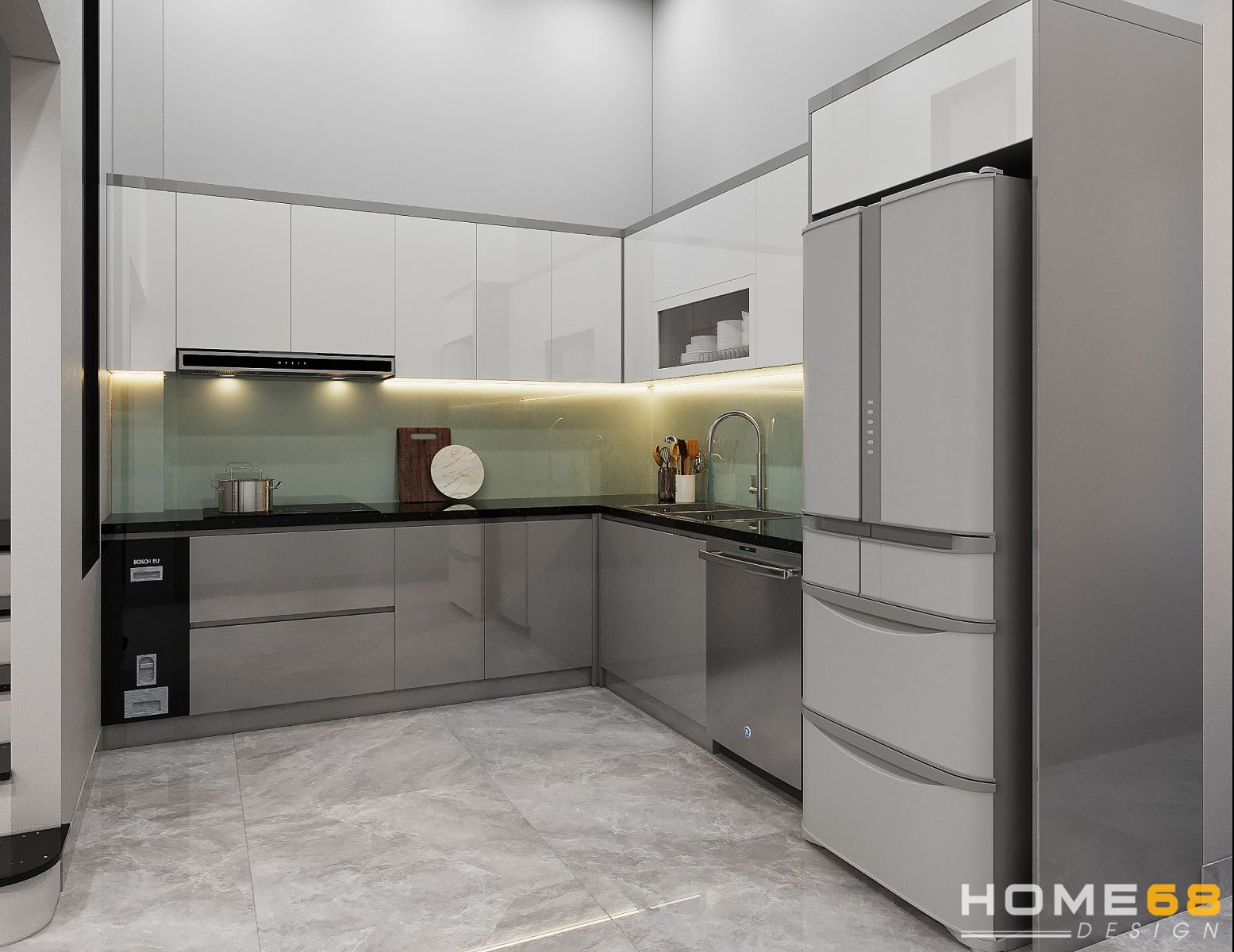Thiết kế nội thất bếp hiện đại, tiện nghi - HOME68