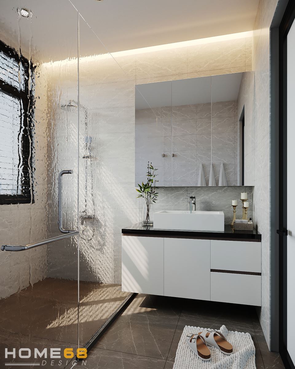 Thiết kế nội thất phòng tắm hiện đại, tiện nghi- HOME68