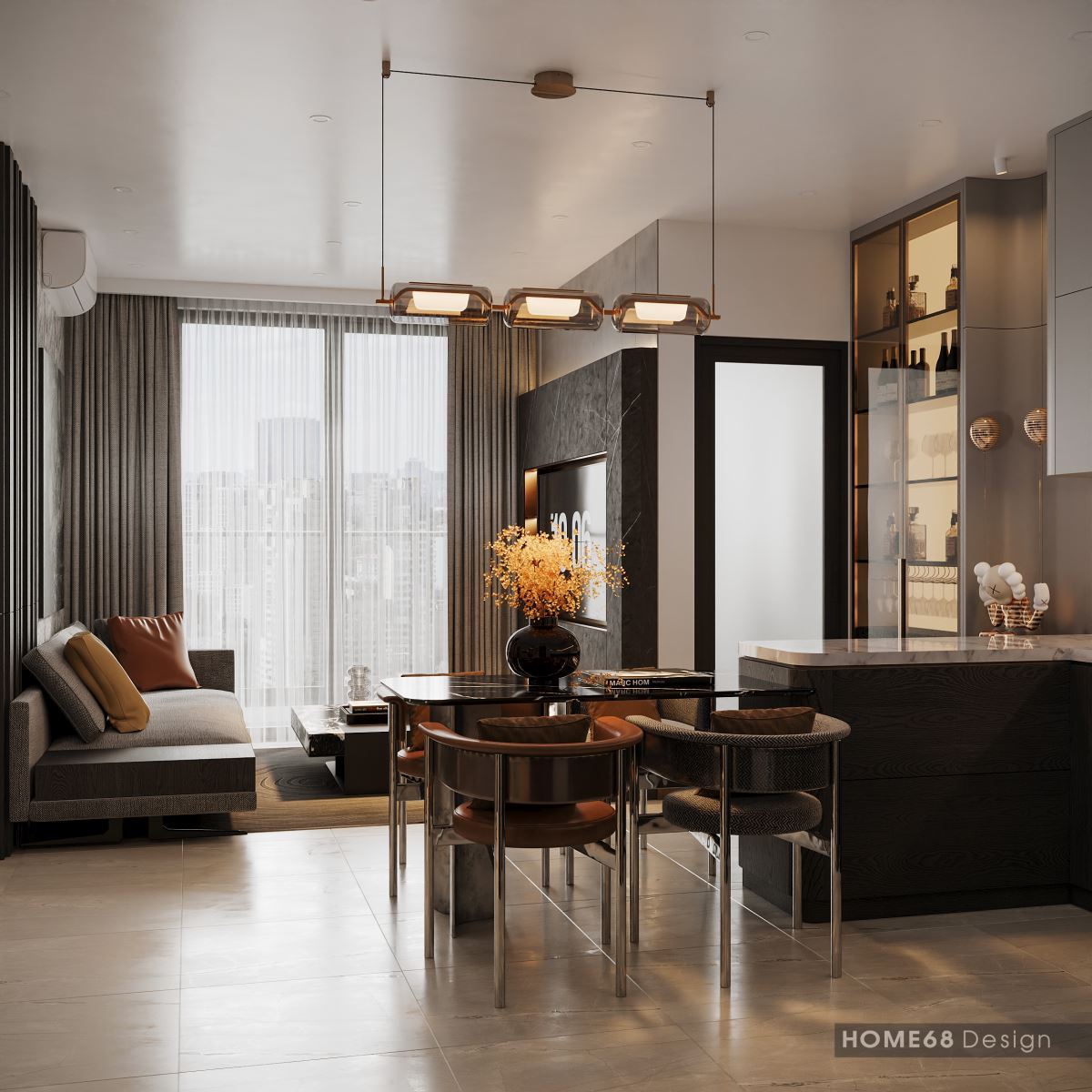 Thiết kế nội thất bếp hiện đại, cuốn hút- HOME68
