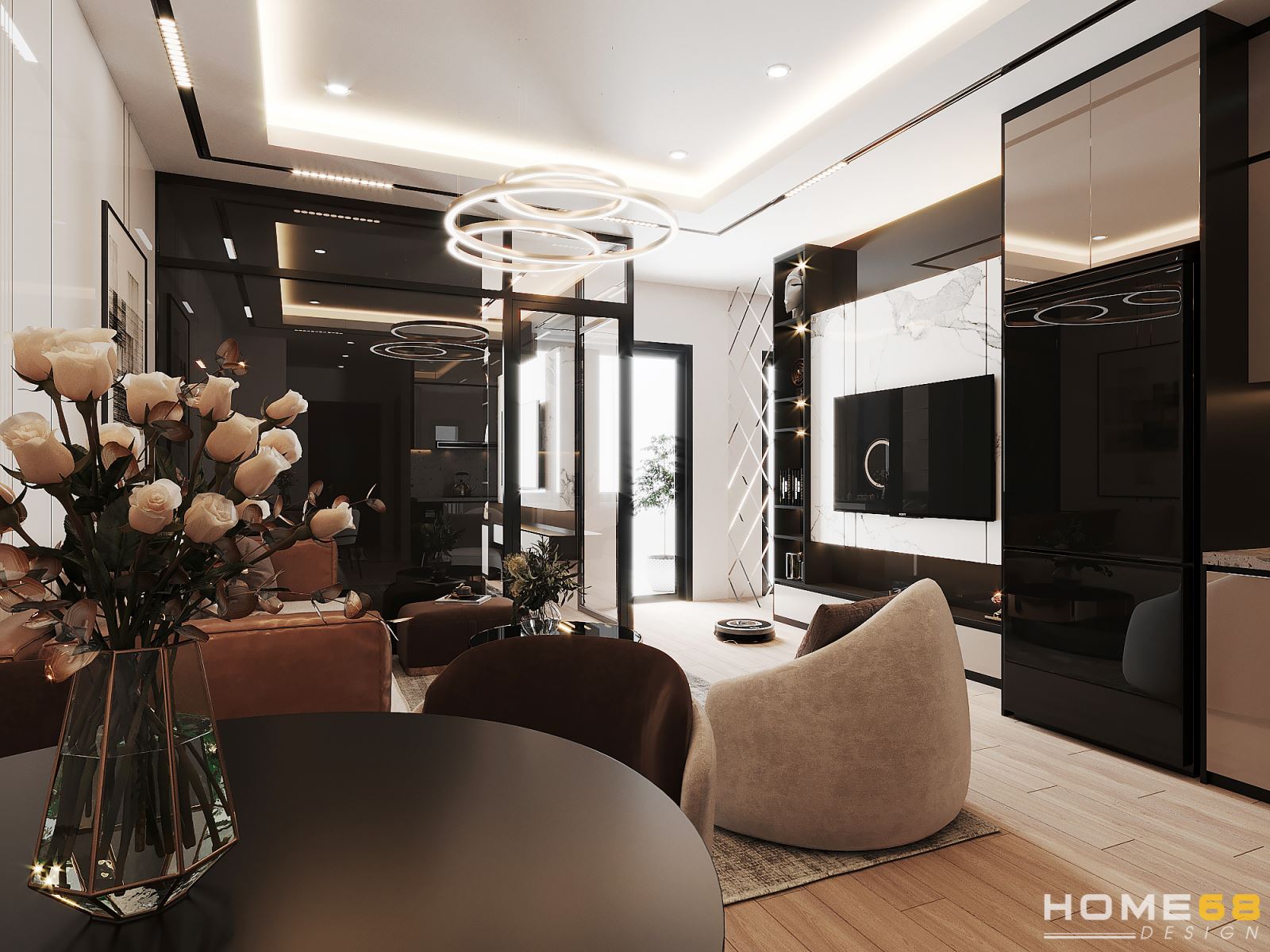 Dự án thiết kế nội thất chung cư hiện đại, tinh tế- HOME68