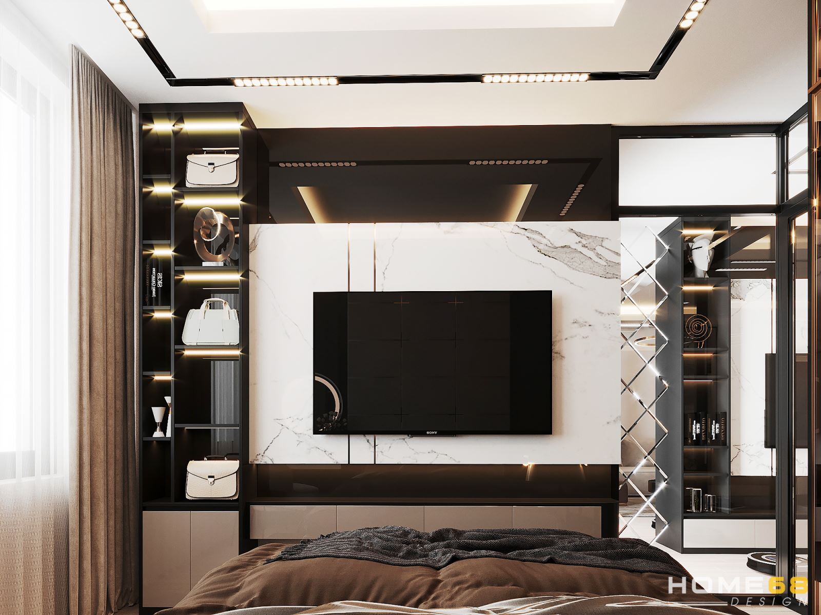 Dự án thiết kế phòng ngủ chung cư hiện đại, đẳng cấp- HOME68