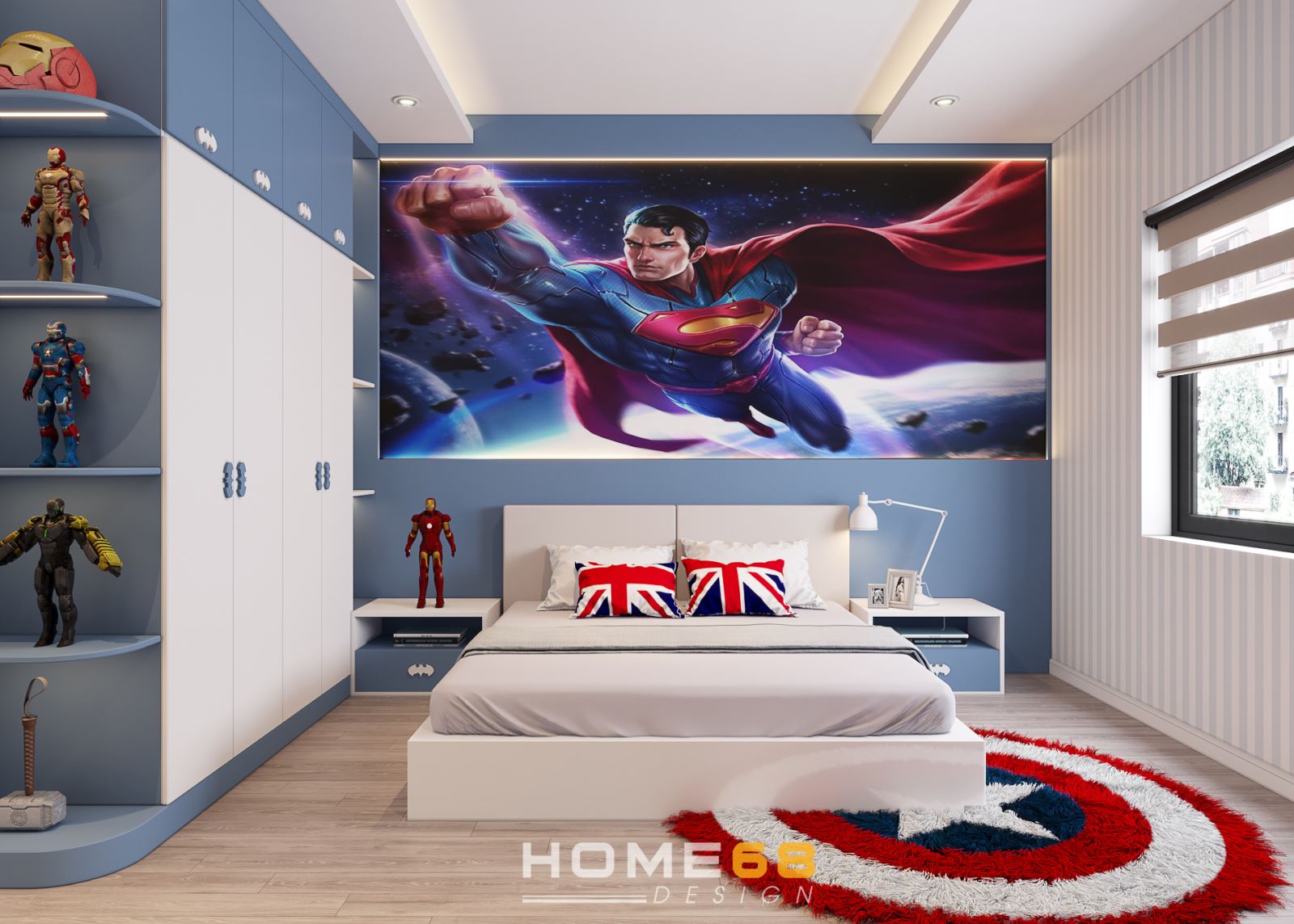 Thiết kế nội thất phòng ngủ con trai độc đáo- HOME68