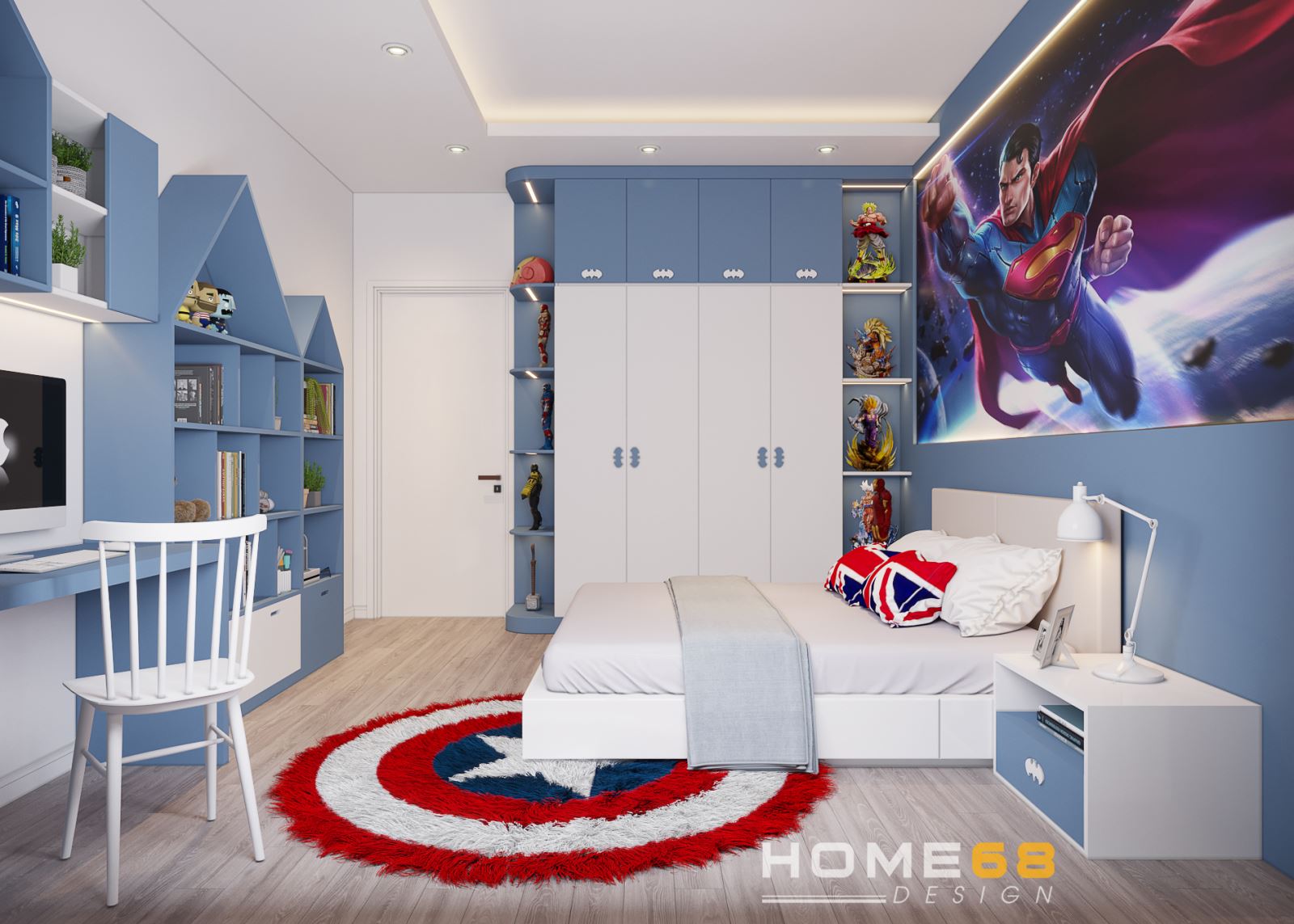 Thiết kế nội thất phòng ngủ con trai đẹp, đáng yêu- HOME68