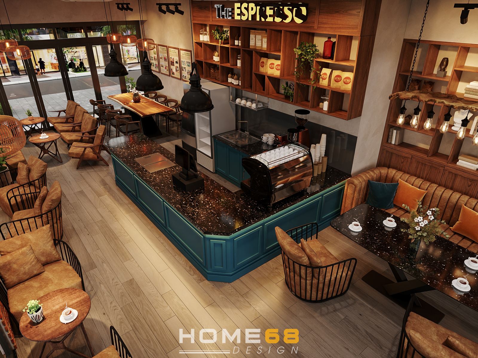 Dự án thiết kế nội thất quán cafe hiện đại tại Hải Phòng đấy độc đáo, thu hút - HOME68