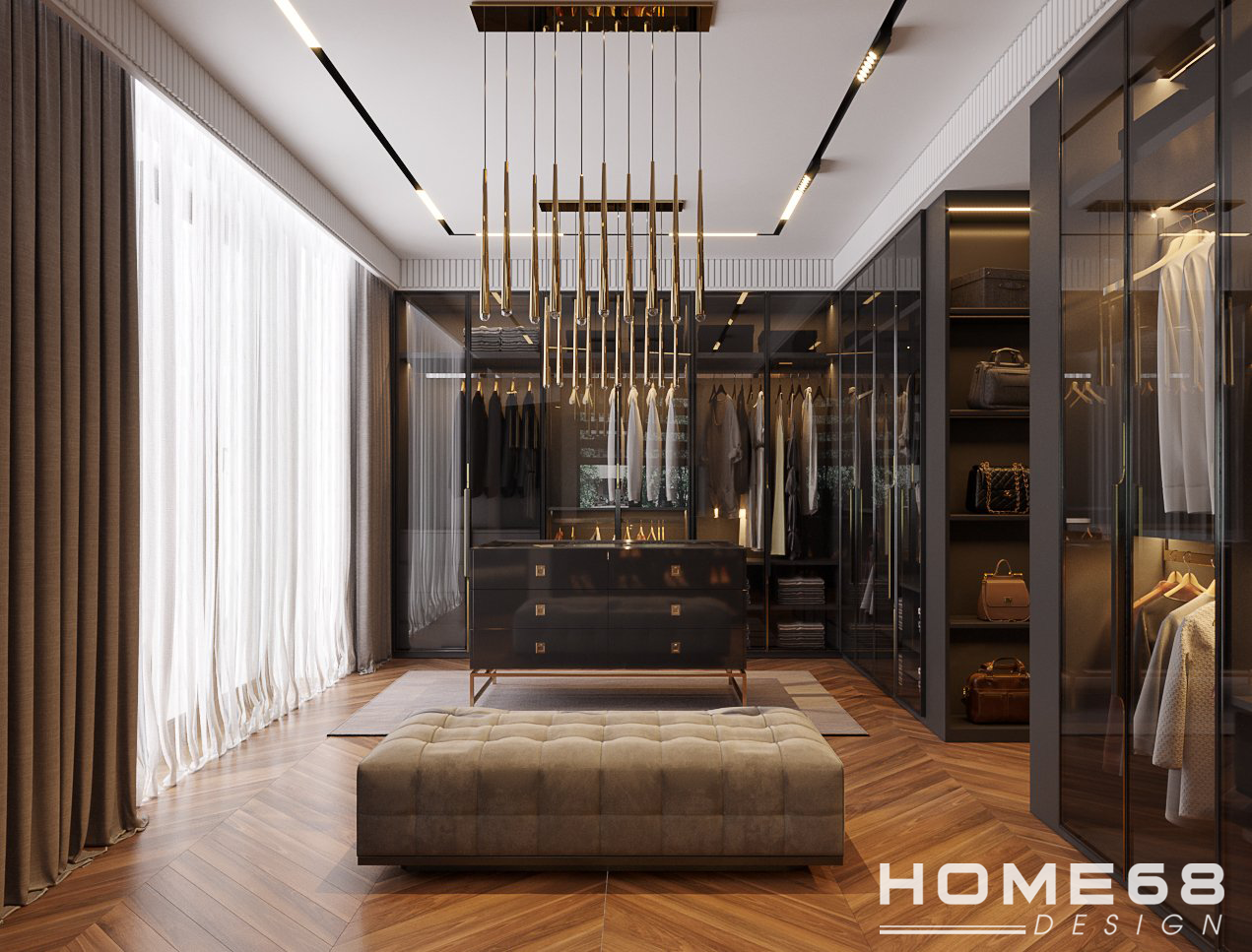 Mẫu thiết kế phòng thay đồ Modern Luxury tinh tế, đẳng cấp- HOME68