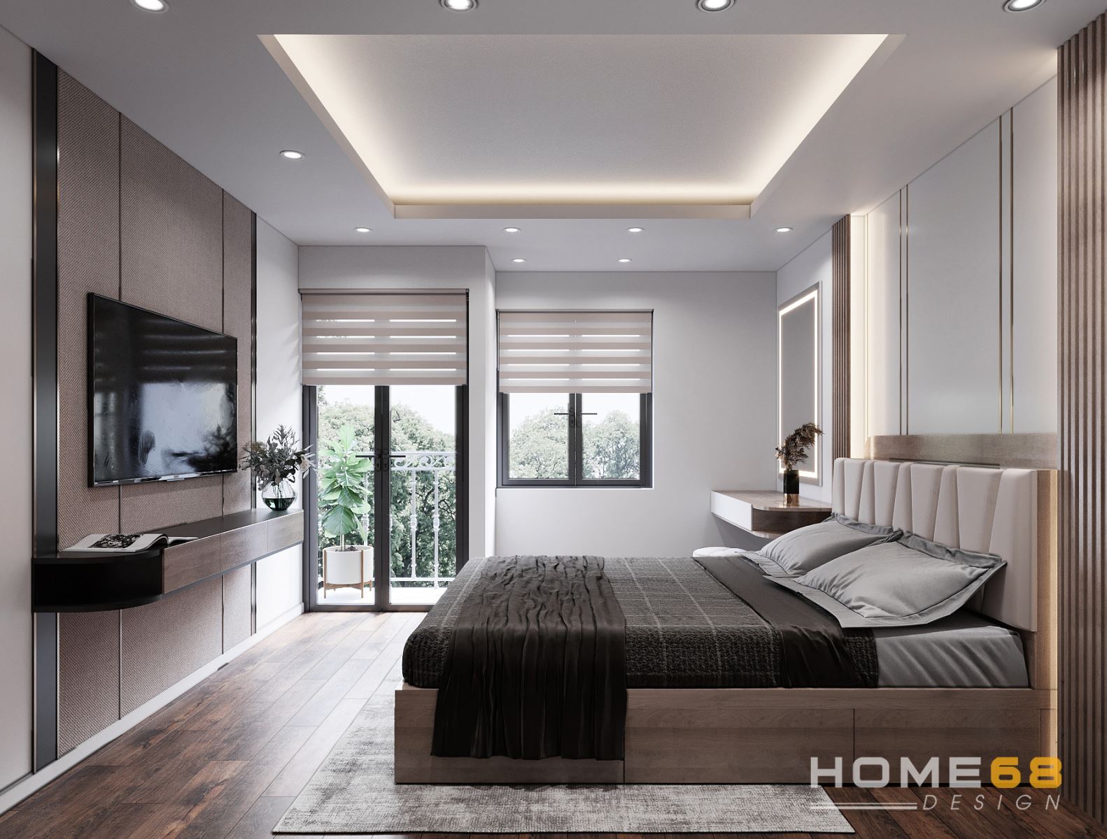 Với thiết kế nội thất phòng ngủ hiện đại Hải Phòng, không gian ngủ của bạn sẽ được tối ưu hóa về tính tiện nghi và thẩm mỹ. Sự kết hợp hài hòa giữa các màu sắc và chất liệu khác nhau sẽ mang đến cho bạn một phòng ngủ tối giản nhưng vẫn rất hiện đại và sang trọng.