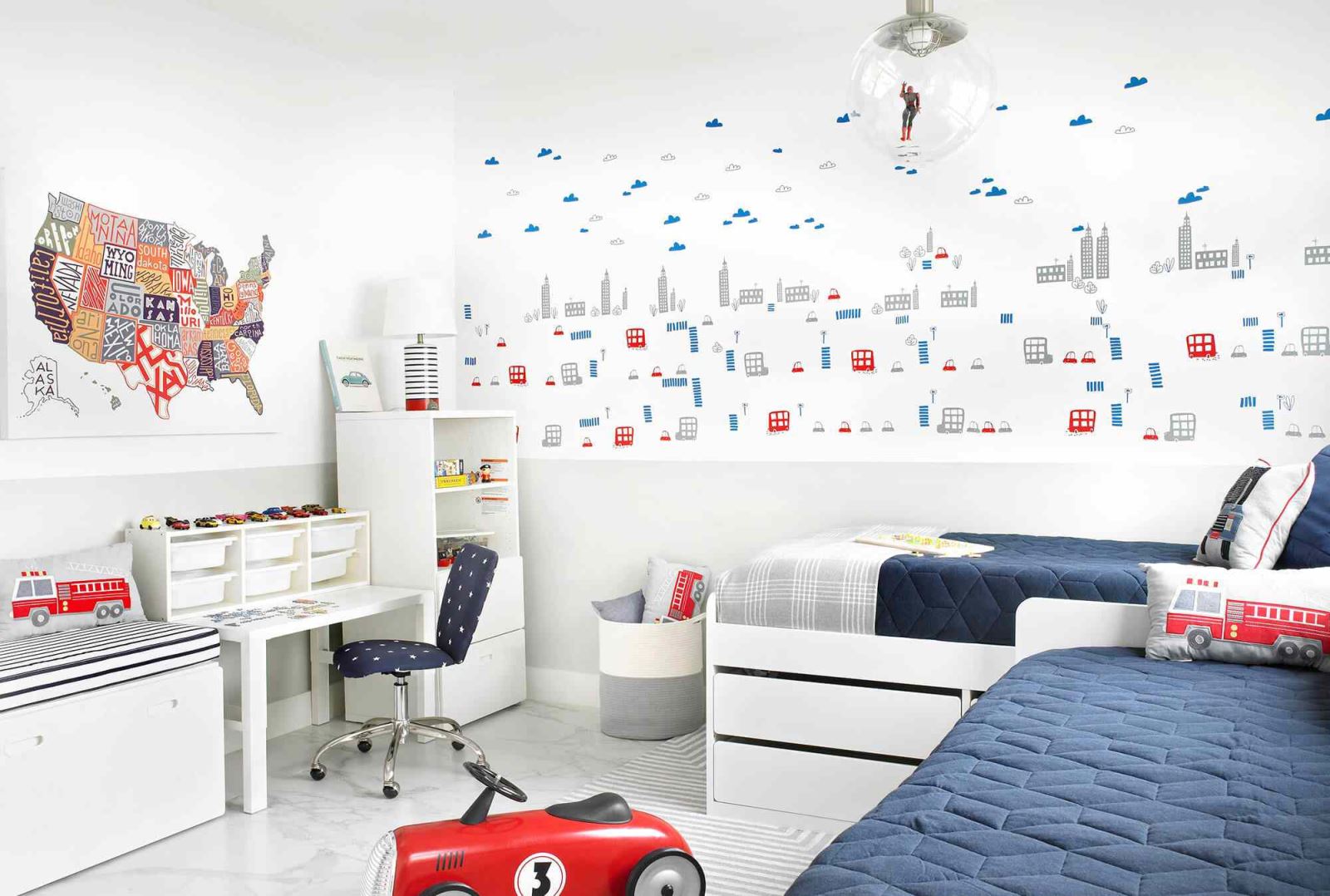 Phòng ngủ đôi cho bé trai với thiết kế năng động, ngộ nghĩnh- HOME68