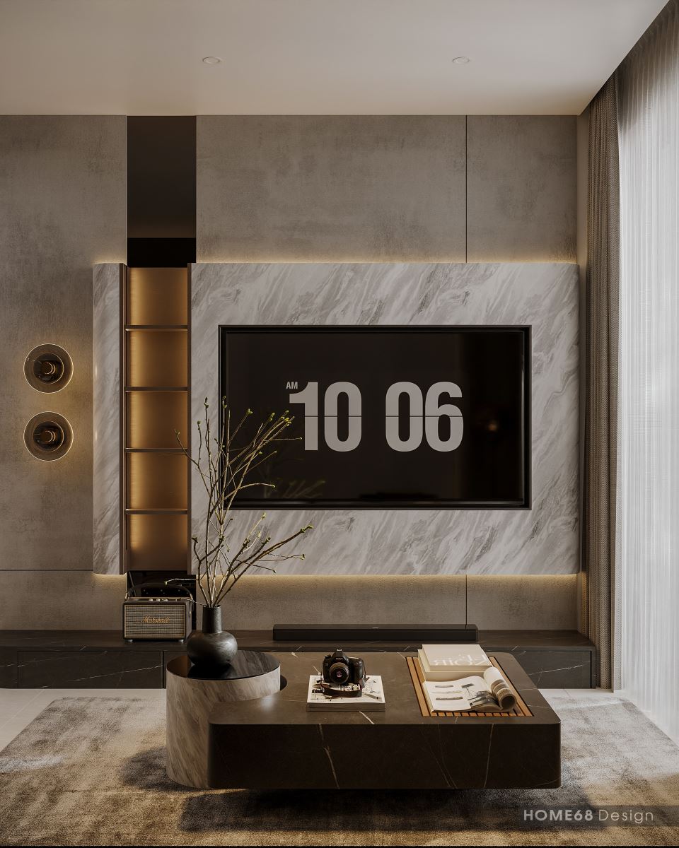 Thiết kế nội thất phòng khách hiện đại, sang trọng - HOME 68