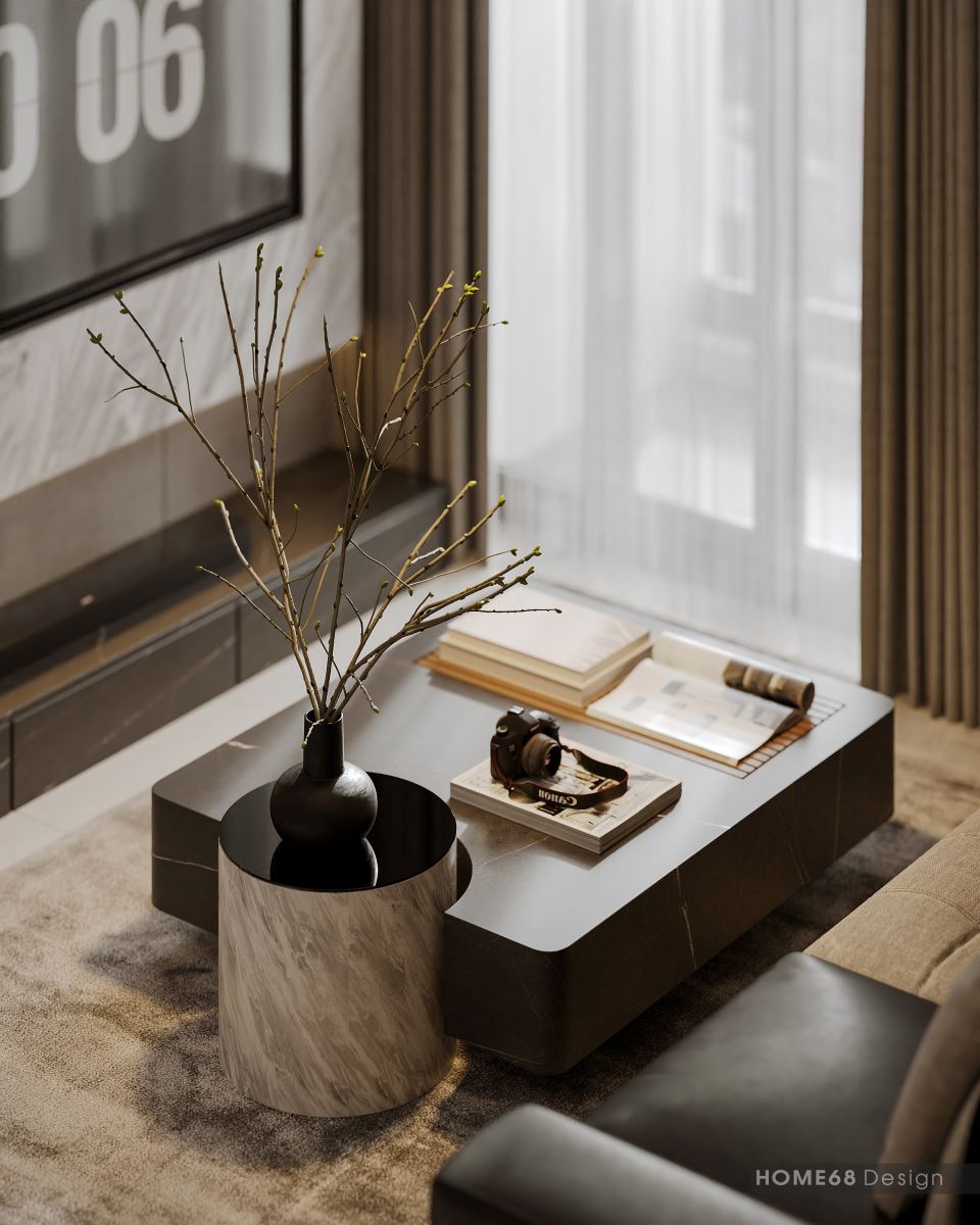 Nội thất phòng khách hiện đại, sang trọng, thể hiện đẳng cấp gia chủ - HOME68