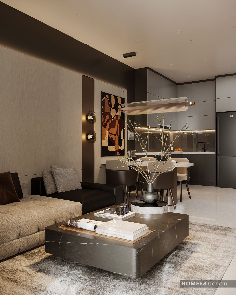 HOME68 thiết kế nội thất phòng khách hiện đại, thanh lịch