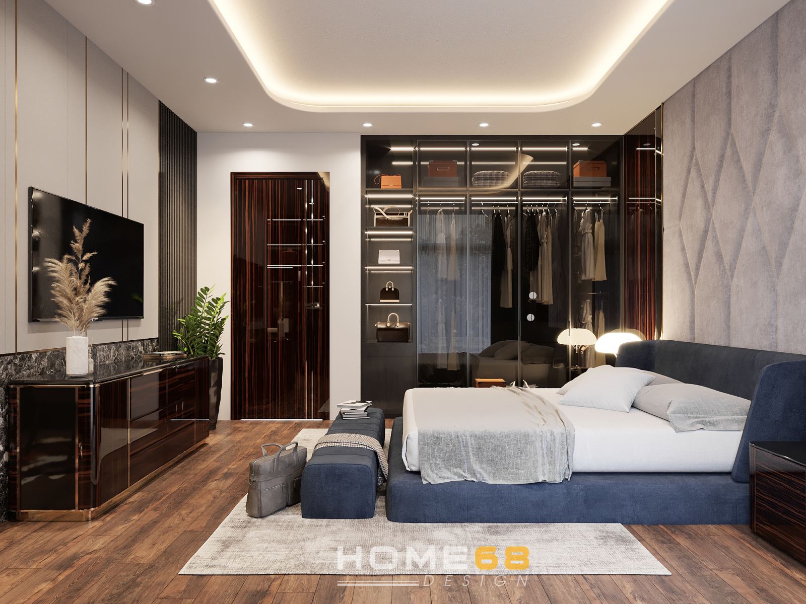 Thiết kế nội thất phòng ngủ master modern style đẳng cấp