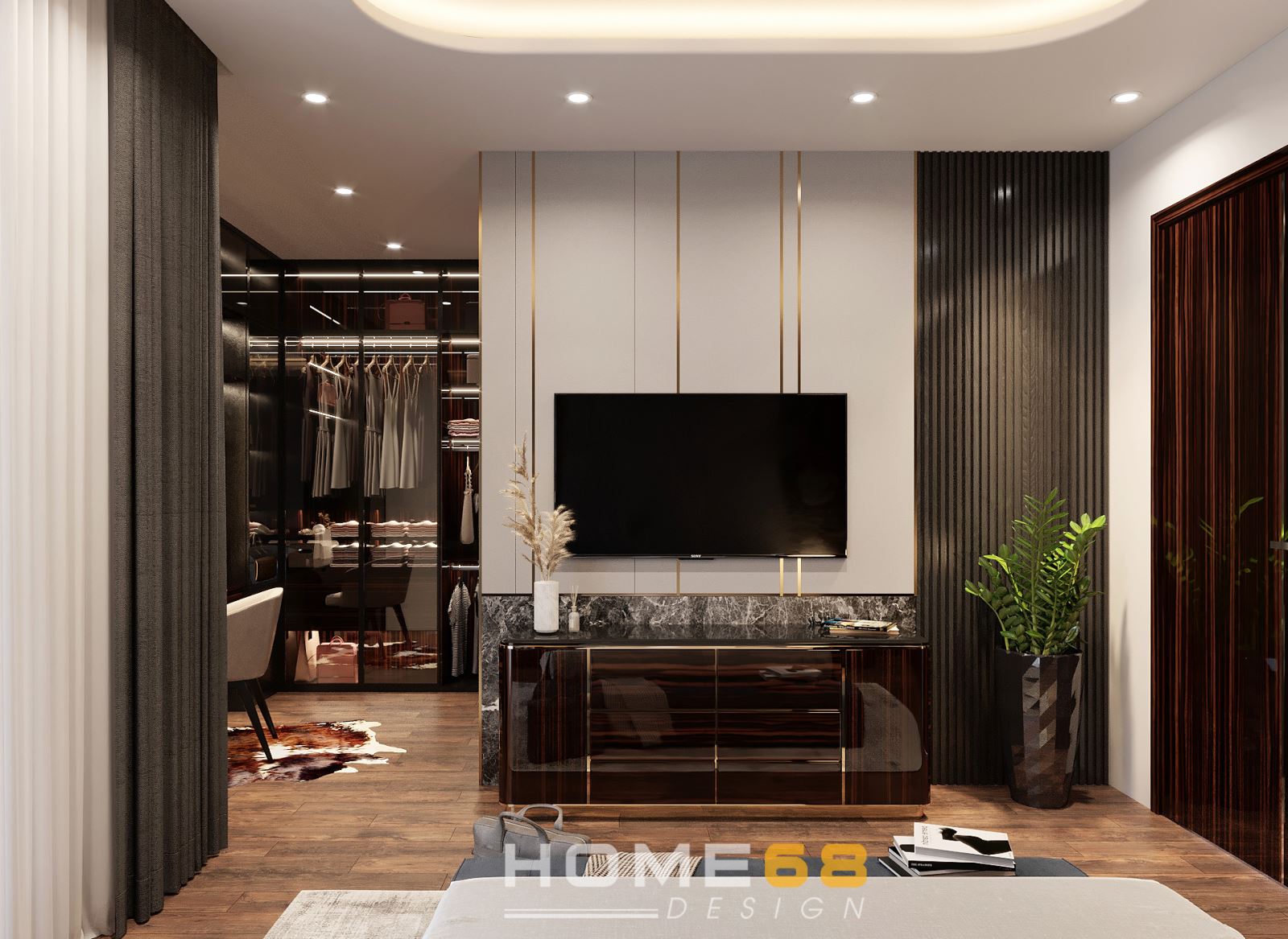Thiết kế nội thất phòng thay đồ modern style đẳng cấp - HOME68