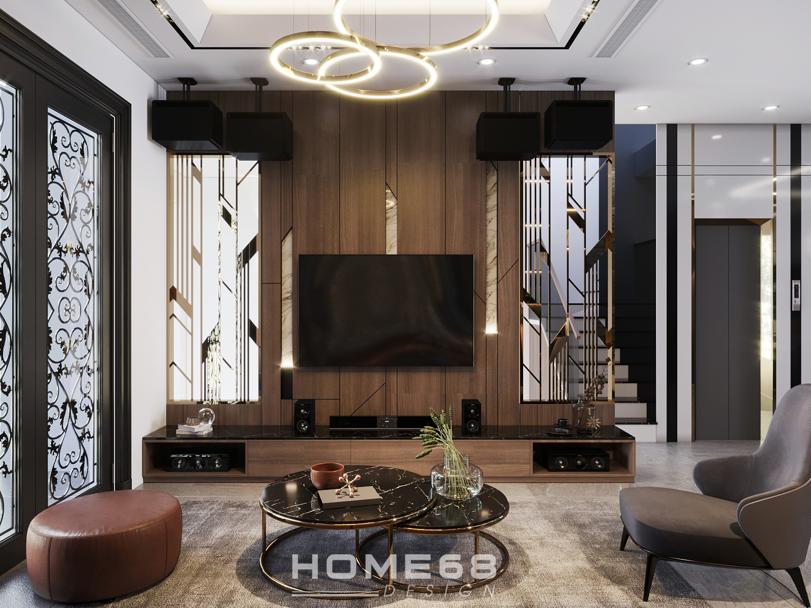 Thiết kế nội thất phòng khách Modern Style độc đáo - HOME68