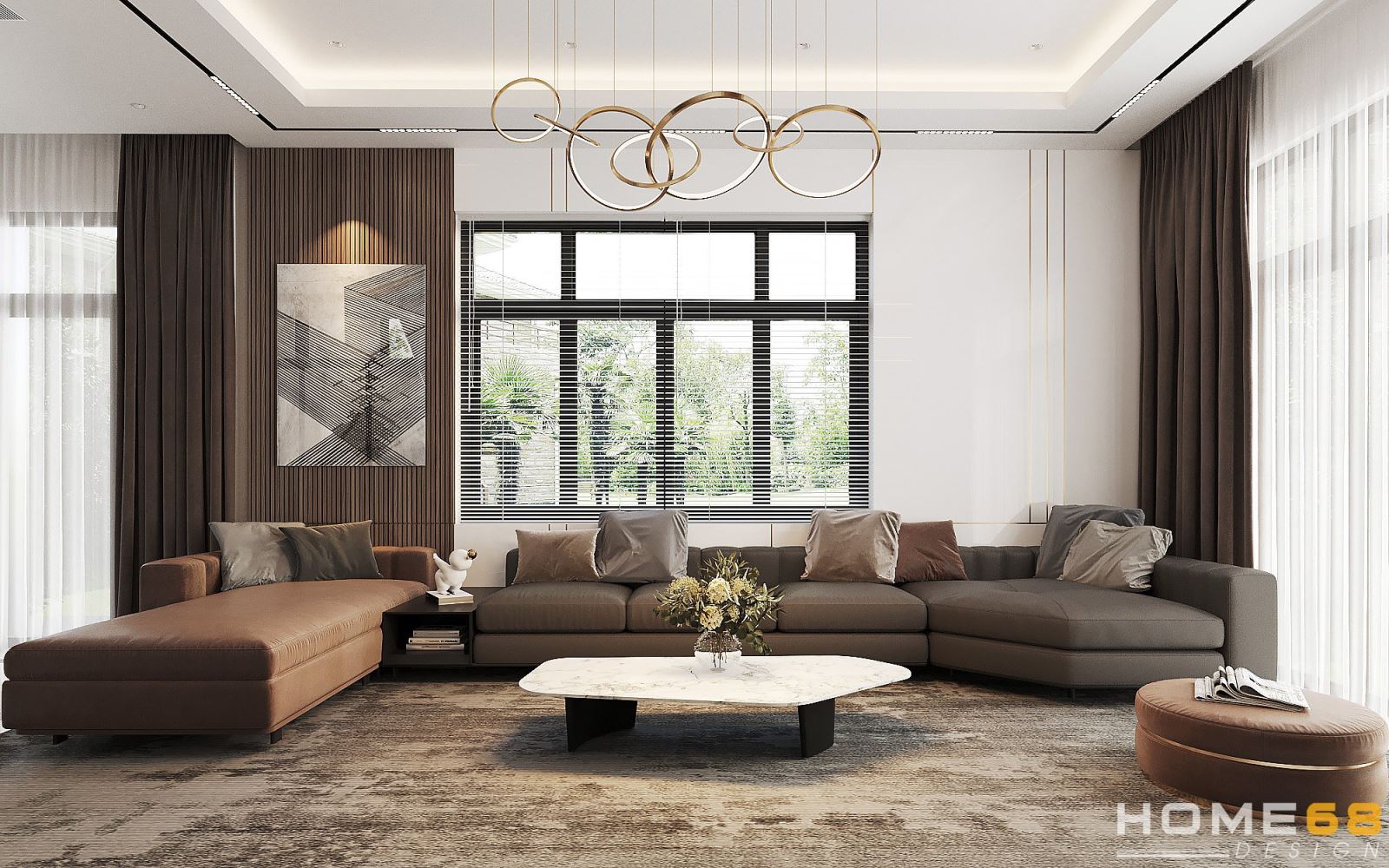 Mẫu thiết kế nội thất phòng khách hiện đại, đẹp đầy thanh lịch