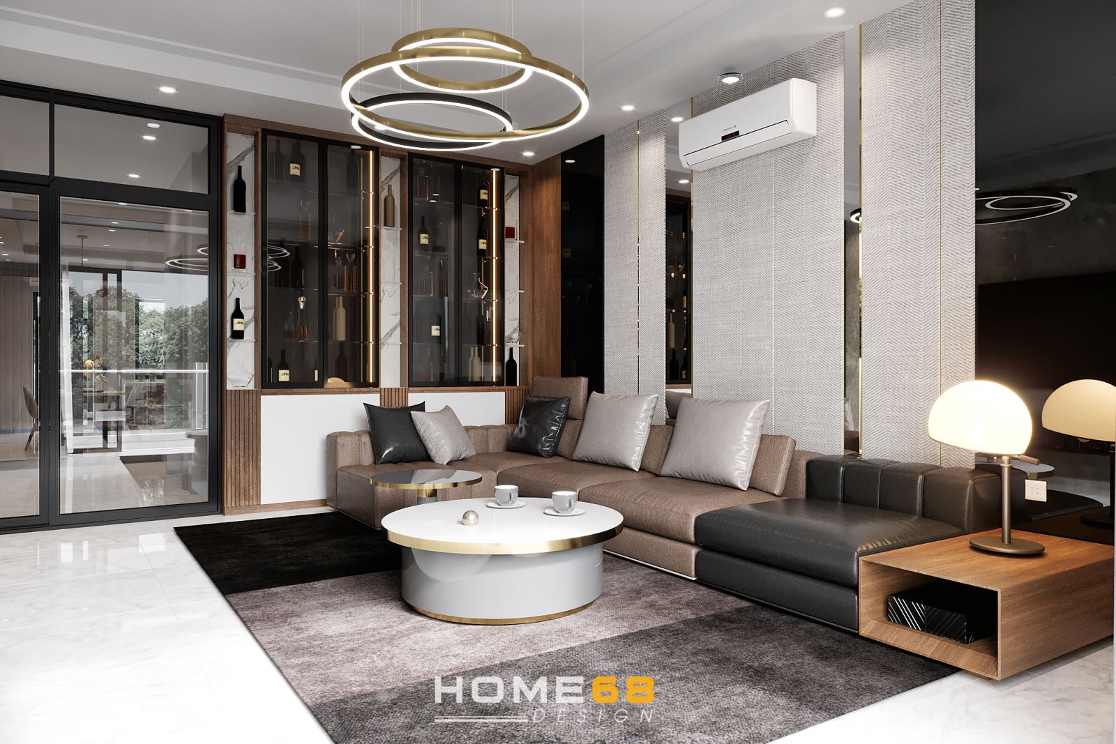 HOME68 thiết kế nội thất phòng khách hiện đại, ấn tượng Hải Phòng