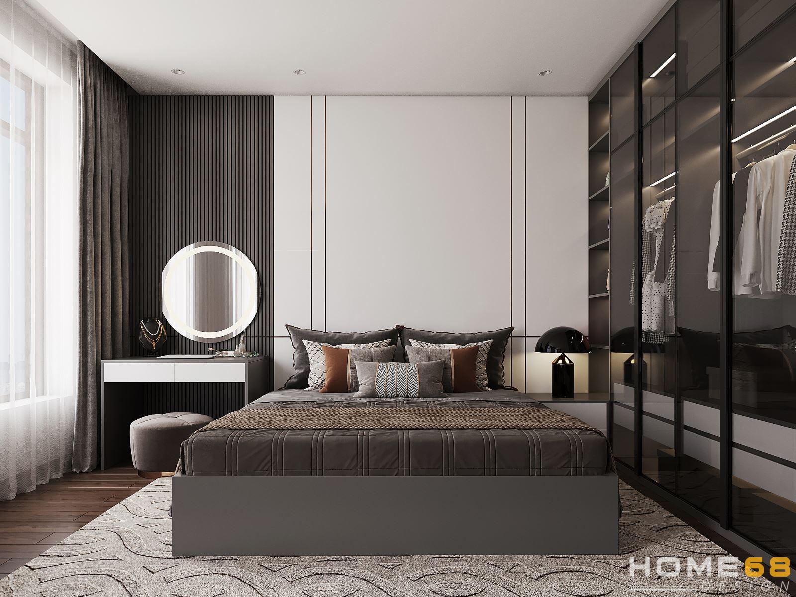 Khám phá mẫu thiết kế nội thất phòng ngủ hiện đại, cực tinh tế tại HOME68
