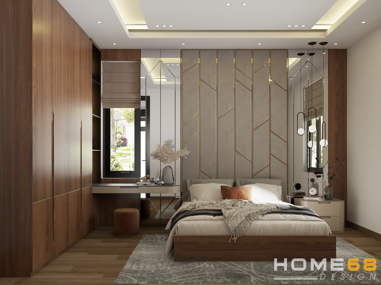 Mẫu thiết kế nội thất phòng ngủ hiện đại, đầy sang trọng - HOME68