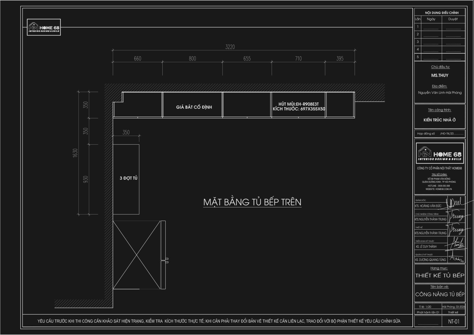 Mẫu tủ bếp cánh kính cường lực đẹp, sang trọng tại Hải Phòng