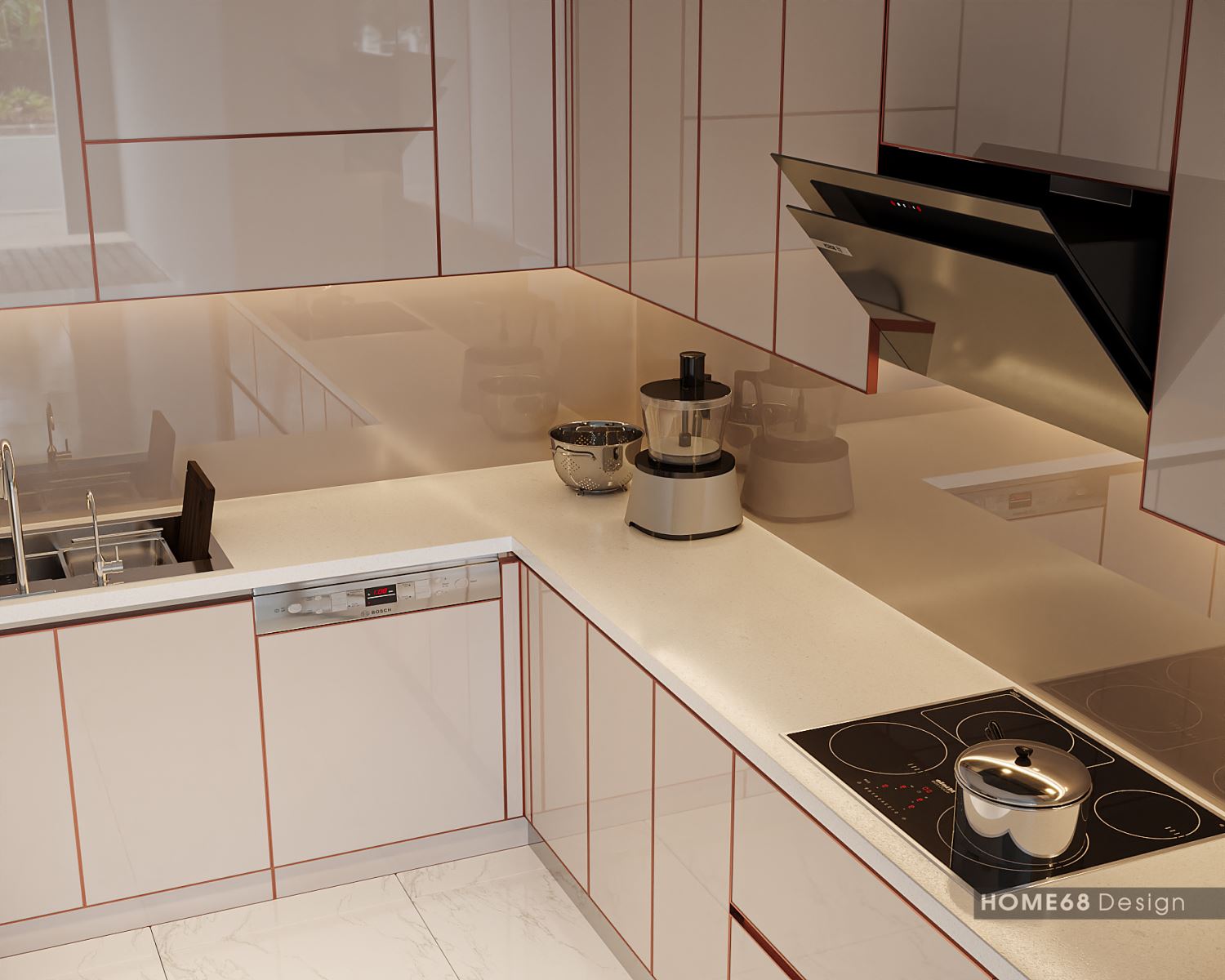 Mẫu thiết kế nội thất bếp hiện đạMẫu thiết kế nội thất bếp hiện đại, cao cấp của đội ngũ HOME68i, cao cấp của đội ngũ HOME68