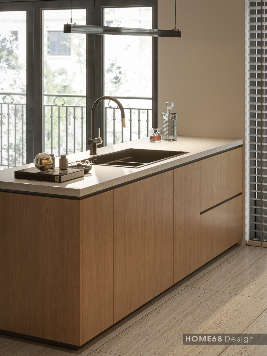 Tủ bếp inox cánh Laminate tại Vũ Yên, Hải Phòng - CĐT Chị Hằng