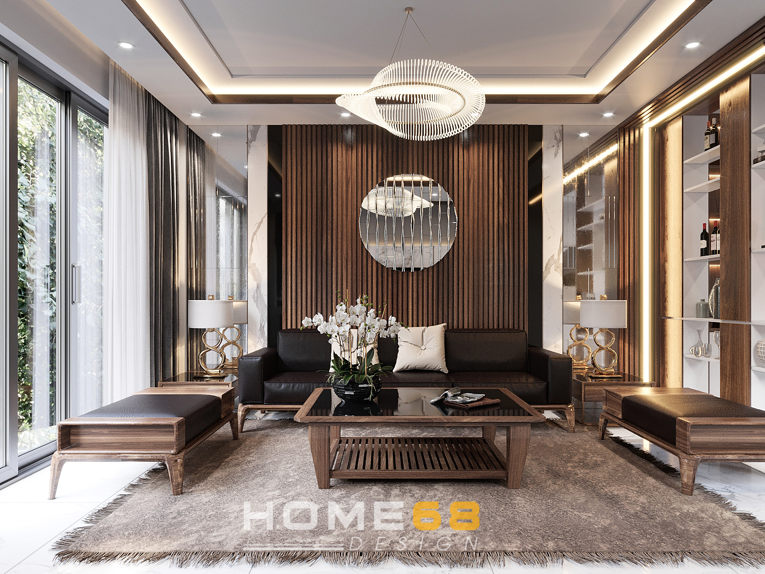 Thiết kế nội thất phòng khách hiện đại,tinh tế-CĐT chị Hương,Hải Phòng