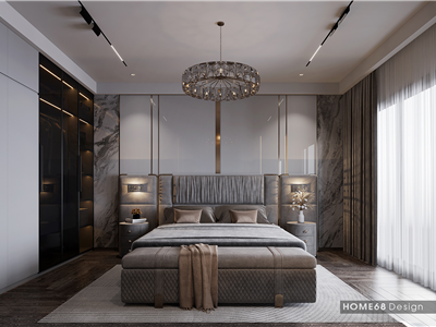 Thiết kế nội thất phòng ngủ master Morden style sang trọng- CĐT chị Vân Anh tại Tô Hiệu, Hải Phòng