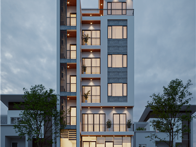 Kiến trúc chung cư mini 7 tầng hiện đại, thu hút- CĐT cô Vy tại Cầu Đất - Hải Phòng