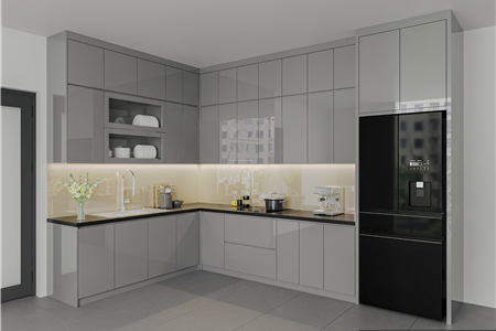 Tủ bếp nhựa Picomat phủ Acrylic hiện đại tại Đông Hải - CĐT Anh Duyệt