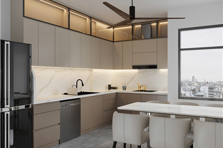 Tủ bếp nhựa Picomat phủ Acrylic hiện đại tại Hồ Sen - CĐT Chị An