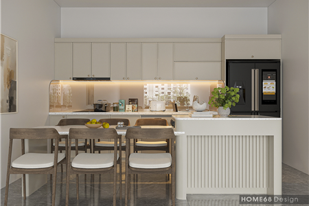 Tủ bếp nhựa Picomat phủ sơn Inchem tại Hải An, Hải Phòng - CĐT Chị Giang
