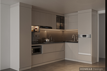 Mẫu tủ bếp nhựa picomat cánh phủ acrylic - CĐT chị Hà tại Hai Bà Trưng