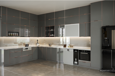 Tủ bếp inox cánh kính cường lực tại An Hải, Hải Phòng - CĐT Anh Chính